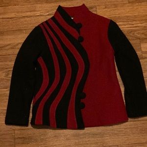 North Style Wool Red and Black Jacket